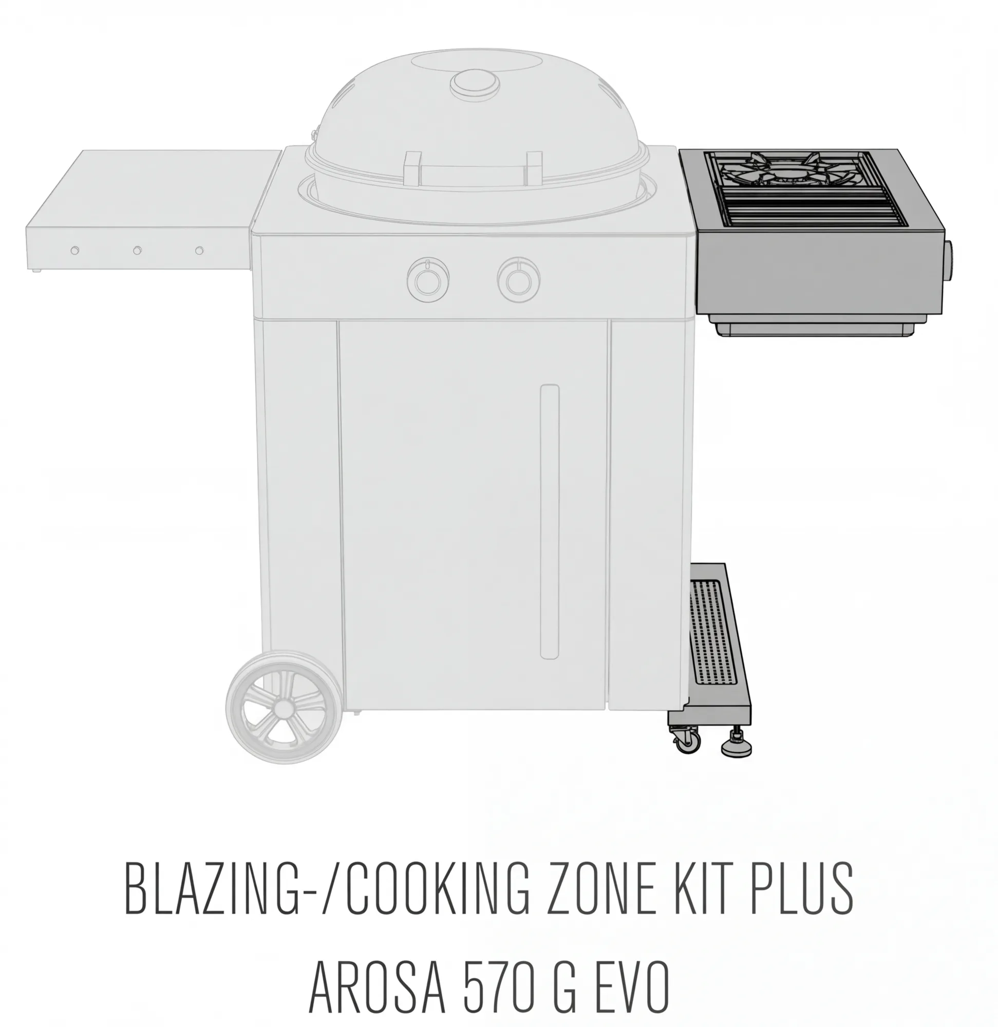 Outdoorchef Einbaugrill Arosa Blazing- und Cookingzone G H