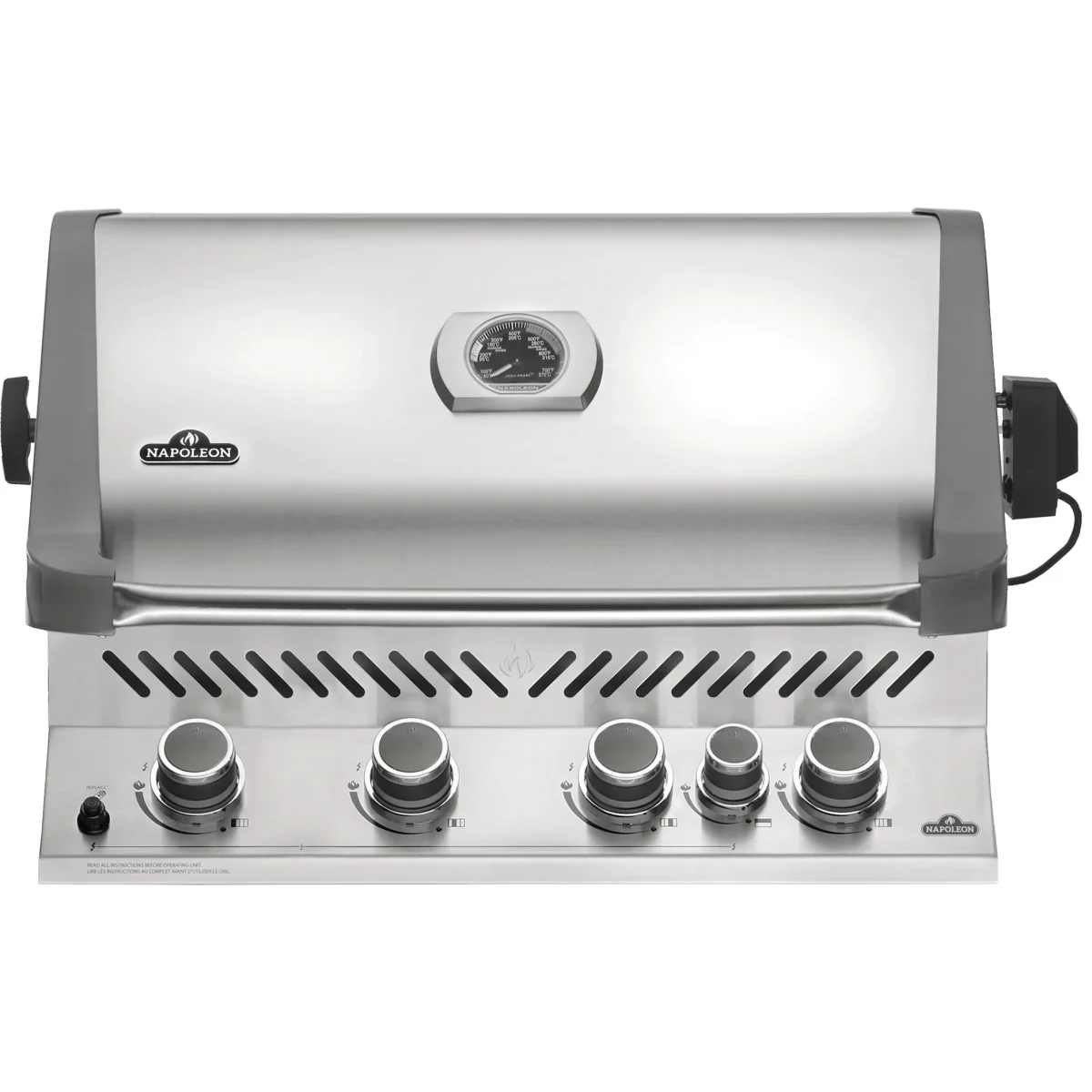 Napoleon Prestige PRO 500, Edelstahl, Einbaugrill, inkl. Drehspieß