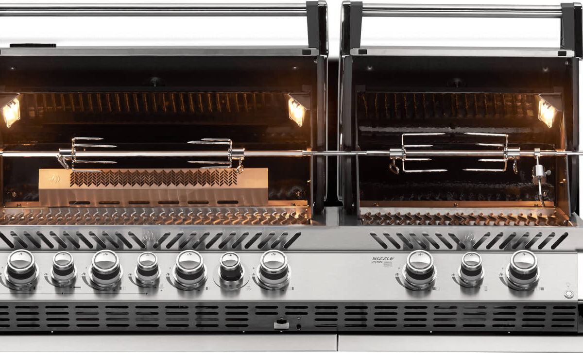 Napoleon Prestige PRO 825, Edelstahl, Einbaugrill, inkl. Drehspieß