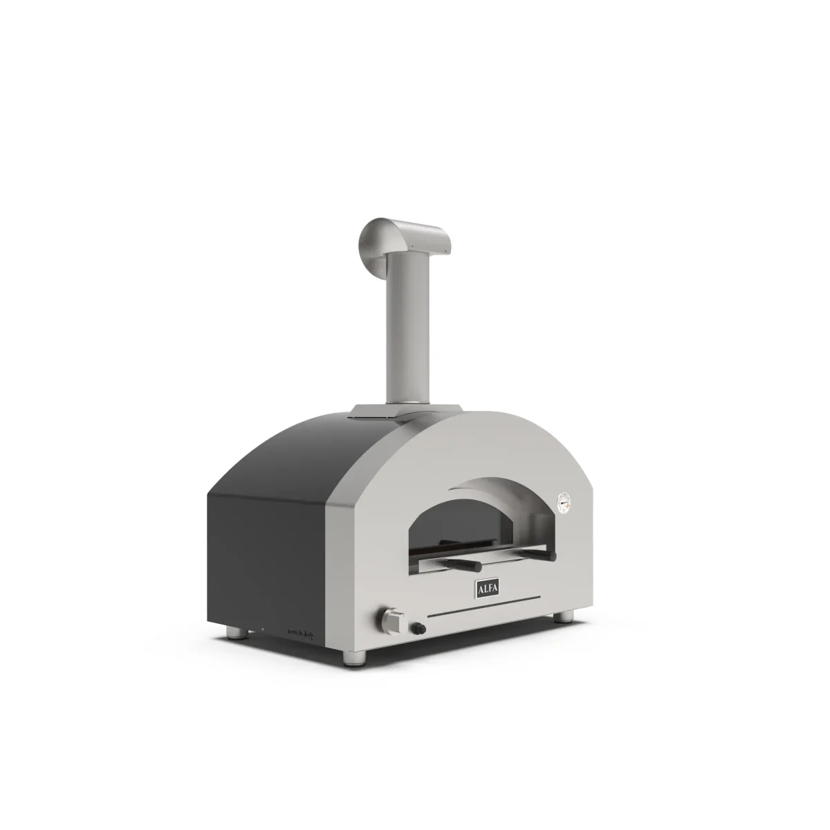 Alfa Forni Futuro 2 Pizze Silber Schwarz