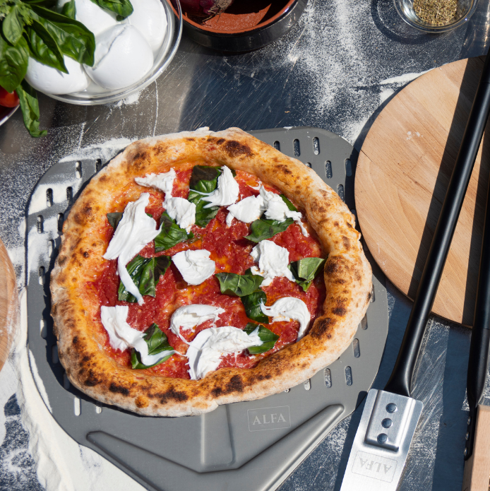 Pizza-Schaufel Set (Schaufel Ø 30 cm + Wender + Bürste)